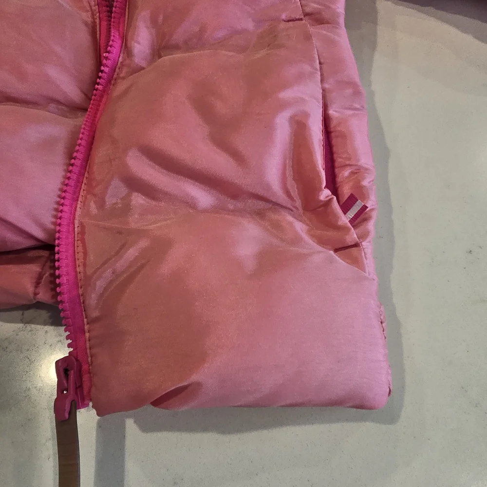 Champion Pink Hooded Quilted  Puffer Coat Jacket Kids Girls M 7-8